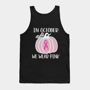 In October We Wear Pink Pumpkin Ribbon Tank Top